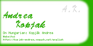 andrea kopjak business card