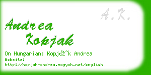 andrea kopjak business card